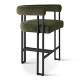 Mia 24" Modern Velvet Counter Stool with Arms (Set of 2)