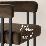 Mia 24" Modern Velvet Counter Stool with Arms (Set of 4)
