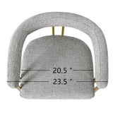 Mia 24" Modern Gold Chenille Dining Chair with Arms (Set of 6)