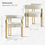 Mia Modern Gold Chenille Dining Chair with Arms (Set of 4)