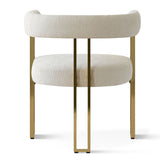 Mia 24" Modern Gold Chenille Dining Chair with Arms (Set of 2)