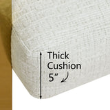 Mia 24" Modern Gold Chenille Dining Chair with Arms (Set of 4)