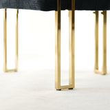 Mia 24" Modern Gold Chenille Dining Chair with Arms (Set of 6)