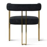 Mia 24" Modern Gold Chenille Dining Chair with Arms (Set of 2)