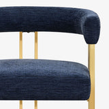 Mia 24" Modern Gold Chenille Dining Chair with Arms (Set of 4)