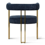 Mia 24" Modern Gold Chenille Dining Chair with Arms (Set of 6)