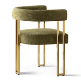Mia Modern Gold Chenille Dining Chair with Arms (Set of 6)