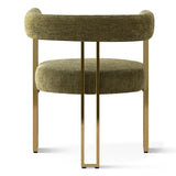 Mia 24" Modern Gold Chenille Dining Chair with Arms (Set of 4)