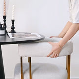 Mia Modern Gold Chenille Dining Chair with Arms (Set of 6)