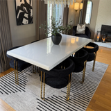 Mia 24" Modern Gold Chenille Dining Chair with Arms (Set of 6)