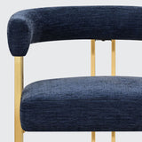 Mia 24" Modern Gold Chenille Counter Stool with Arms (1-piece)