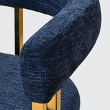 Mia 24" Modern Gold Chenille Counter Stool with Arms (1-piece)