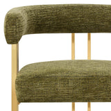 Mia 24" Modern Gold Chenille Counter Stool with Arms (1-piece)