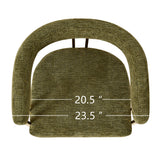 Mia 24" Modern Gold Chenille Counter Stool with Arms (Set of 3)