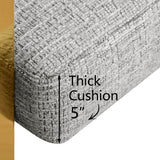 Mia 24" Modern Gold Chenille Counter Stool with Arms (1-piece)