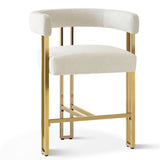 Mia 24" Modern Gold Chenille Counter Stool with Arms (1-piece)