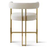 Mia 24" Modern Gold Chenille Counter Stool with Arms (Set of 3)