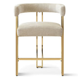 Mia 24" Modern Gold Chenille Counter Stool with Arms (1-piece)