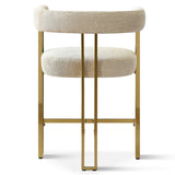 Mia 24" Modern Gold Chenille Counter Stool with Arms (1-piece)