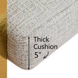 Mia 24" Modern Gold Chenille Counter Stool with Arms (1-piece)