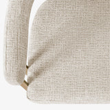 Mia 24" Modern Gold Chenille Counter Stool with Arms (Set of 3)