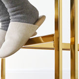 Mia 24" Modern Gold Chenille Counter Stool with Arms (1-piece)