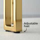 Mia 24" Modern Gold Chenille Counter Stool with Arms (1-piece)