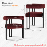 Mia Velvet Dining Chair with Arms (Set of 8)