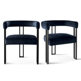 Mia Velvet Dining Chair with Arms (Set of 2)