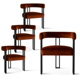 Mia Velvet Dining Chair with Arms (Set of 6)