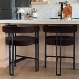 Mia 24" Modern Velvet Counter Stool with Arms (Set of 4)