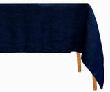 Navy Blue Linen Tablecloth
