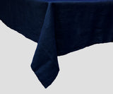 Navy Blue Linen Tablecloth