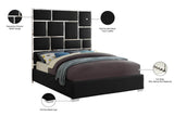 Milan Contemporary Bed with Bold Geometric Chrome Design and Tall Headboard for Stylish Bedrooms