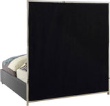 Milan Contemporary Bed with Bold Geometric Chrome Design and Tall Headboard for Stylish Bedrooms
