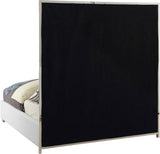 Milan Contemporary Bed with Bold Geometric Chrome Design and Tall Headboard for Stylish Bedrooms