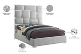 Milan Contemporary Bed with Bold Geometric Chrome Design and Tall Headboard for Stylish Bedrooms