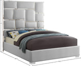Milan Contemporary Bed with Bold Geometric Chrome Design and Tall Headboard for Stylish Bedrooms