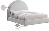 Milo Boucle Upholstered Bed with Elegant Rounded Headboard and Modern Acrylic Legs for Sophisticated Style