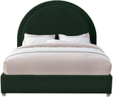 Milo Boucle Upholstered Bed with Elegant Rounded Headboard and Modern Acrylic Legs for Sophisticated Style