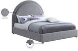 Milo Boucle Upholstered Bed with Elegant Rounded Headboard and Modern Acrylic Legs for Sophisticated Style