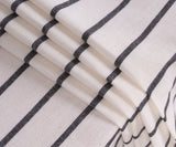 Black and White Striped Cotton Tablecloth