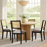 Monica Rattan Solid Wood Upholstered Dining Chair (Set of 6)