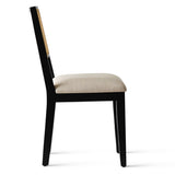 Monica Rattan Solid Wood Upholstered Dining Chair (Set of 6)