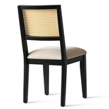 Monica Rattan Solid Wood Upholstered Dining Chair (Set of 6)