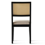 Monica Rattan Solid Wood Upholstered Dining Chair (Set of 6)