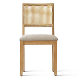 Monica Rattan Solid Wood Upholstered Dining Chair (Set of 4)