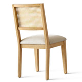 Monica Rattan Solid Wood Upholstered Dining Chair (Set of 6)