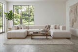 Montecito Ivory Velvet Double Chaise "U" Shape Sectional Sofa