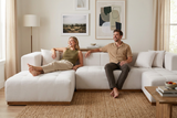 Montecito Ivory Velvet Double Chaise "U" Shape Sectional Sofa